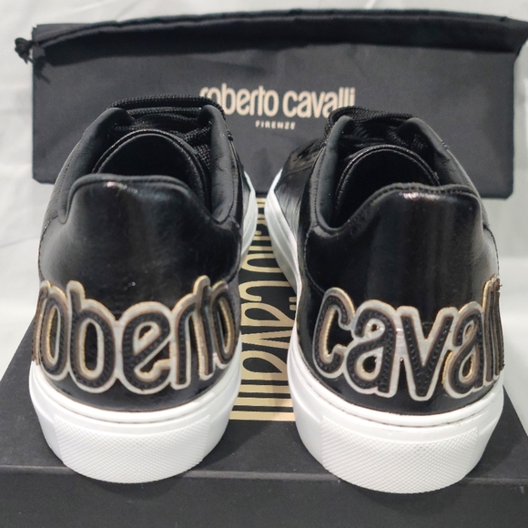 Roberto Cavalli Low-Top High-Shine Leather Sneakers Size 11.5 Men's - Picture 4 of 9